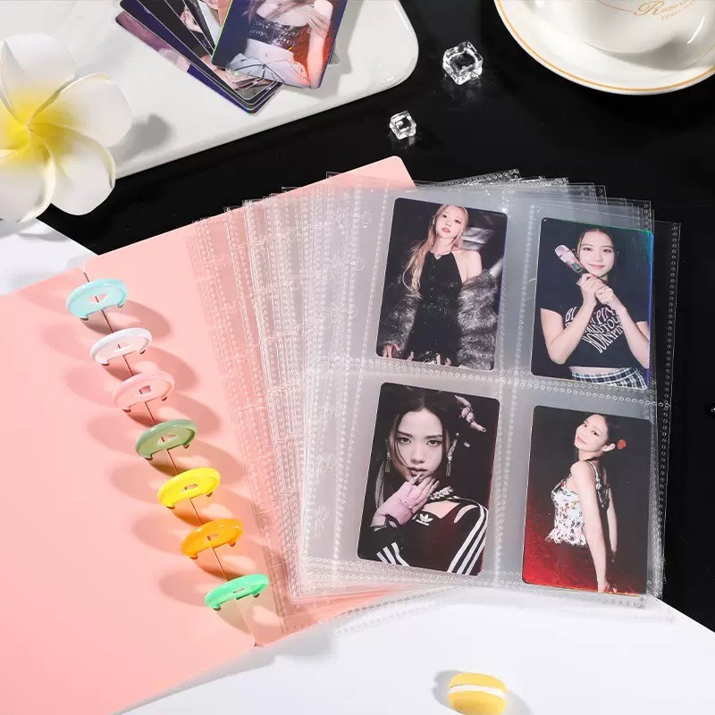 Binder de Photocards A5 | Álbum Porta Cartões K-pop com Argolas Coloridas 120 Cards em Oferta na Shopee