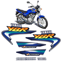 Kit Adesivos Para Yamaha Ybr 125 2003 Moto Azul Completo