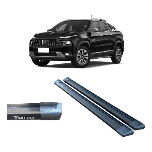 Estribo Fiat Toro Plataforma De Alumínio Preto Preto