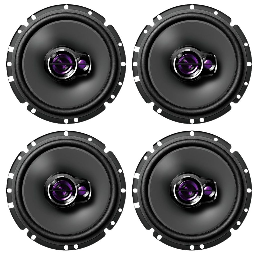 Kit 4 Alto Falantes Pioneer TS-1760BR 6 Polegadas Triaxial 100W RMS 4 Ohms Som Automotivo