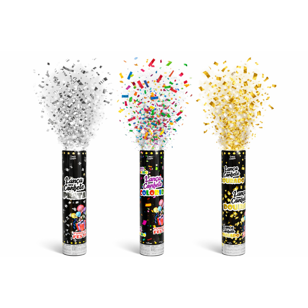 ESTOURA CONFETE METALIZADO- DOURADO PRATA E COLORIDO em Oferta na Shopee