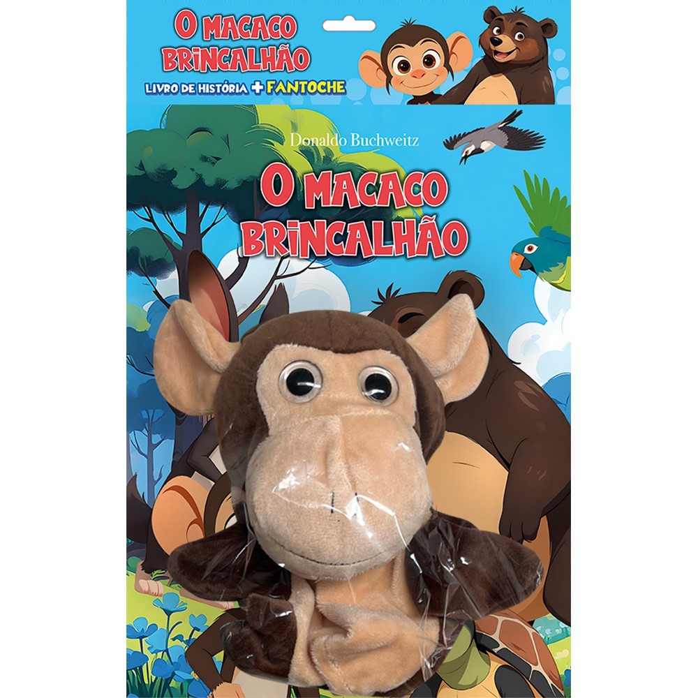 Livro O macaco brincalhão - Livro de história + Fantoche em Oferta na Shopee