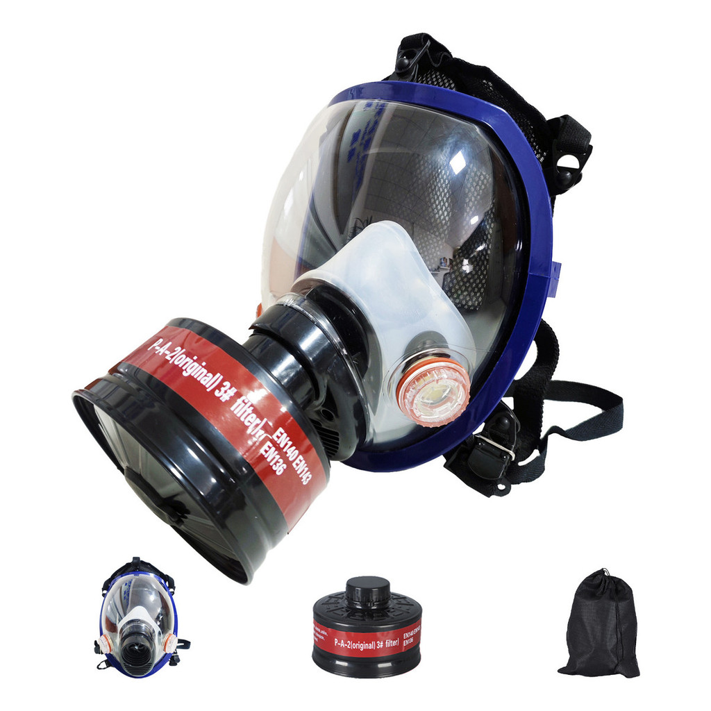 Máscara De Gás 40mm Nbc Respirador Full Face Silicone Solda
