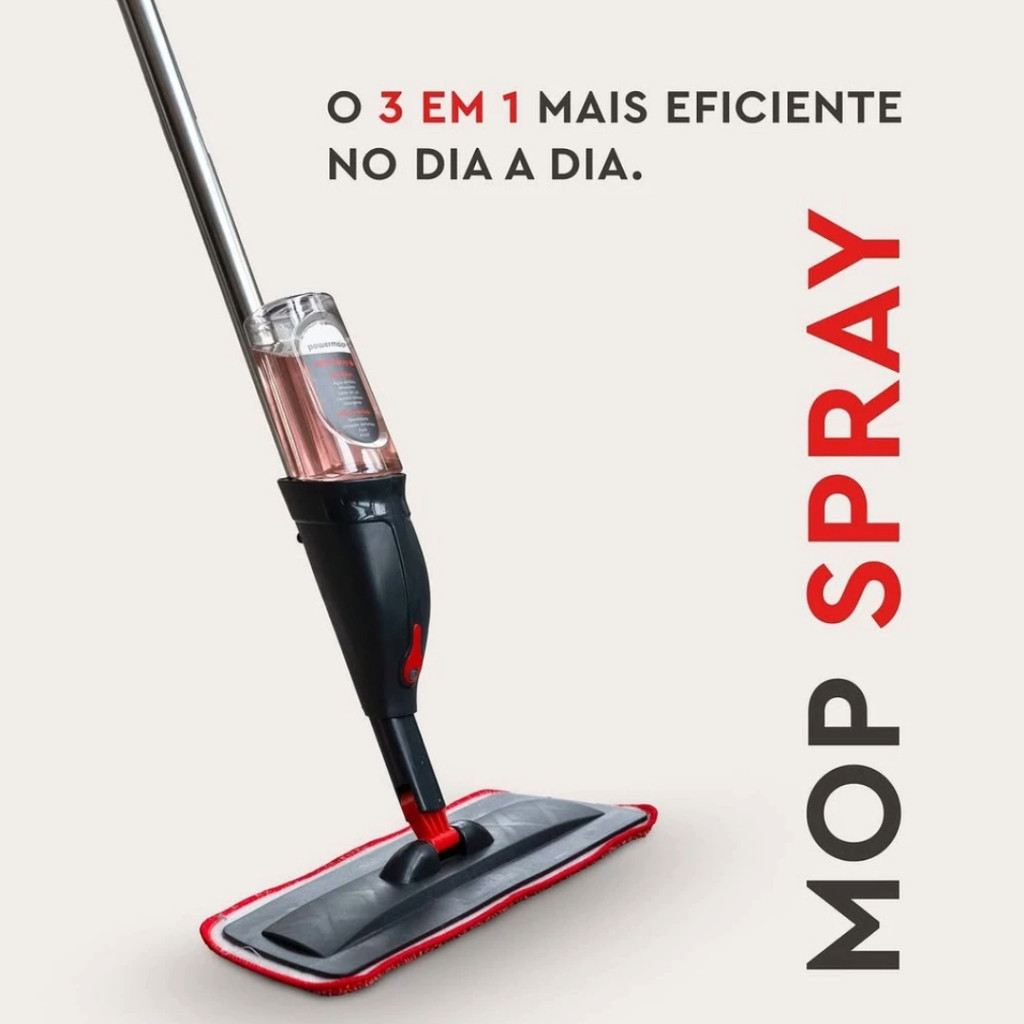 Mop Spray Borrifador Rodo Lava Seca Refil Microfibra Limpeza Piso Casa Vidro