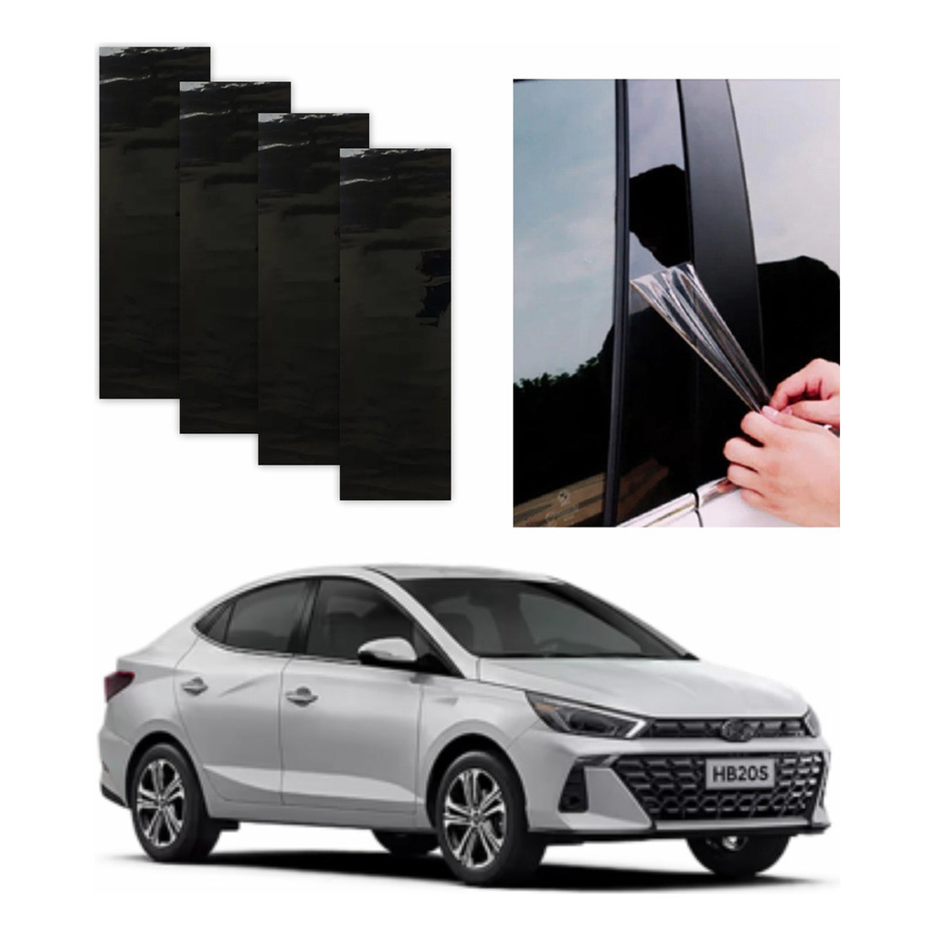 Protetor Coluna Black Piano Hyundai Hb20s 2015 A 2025