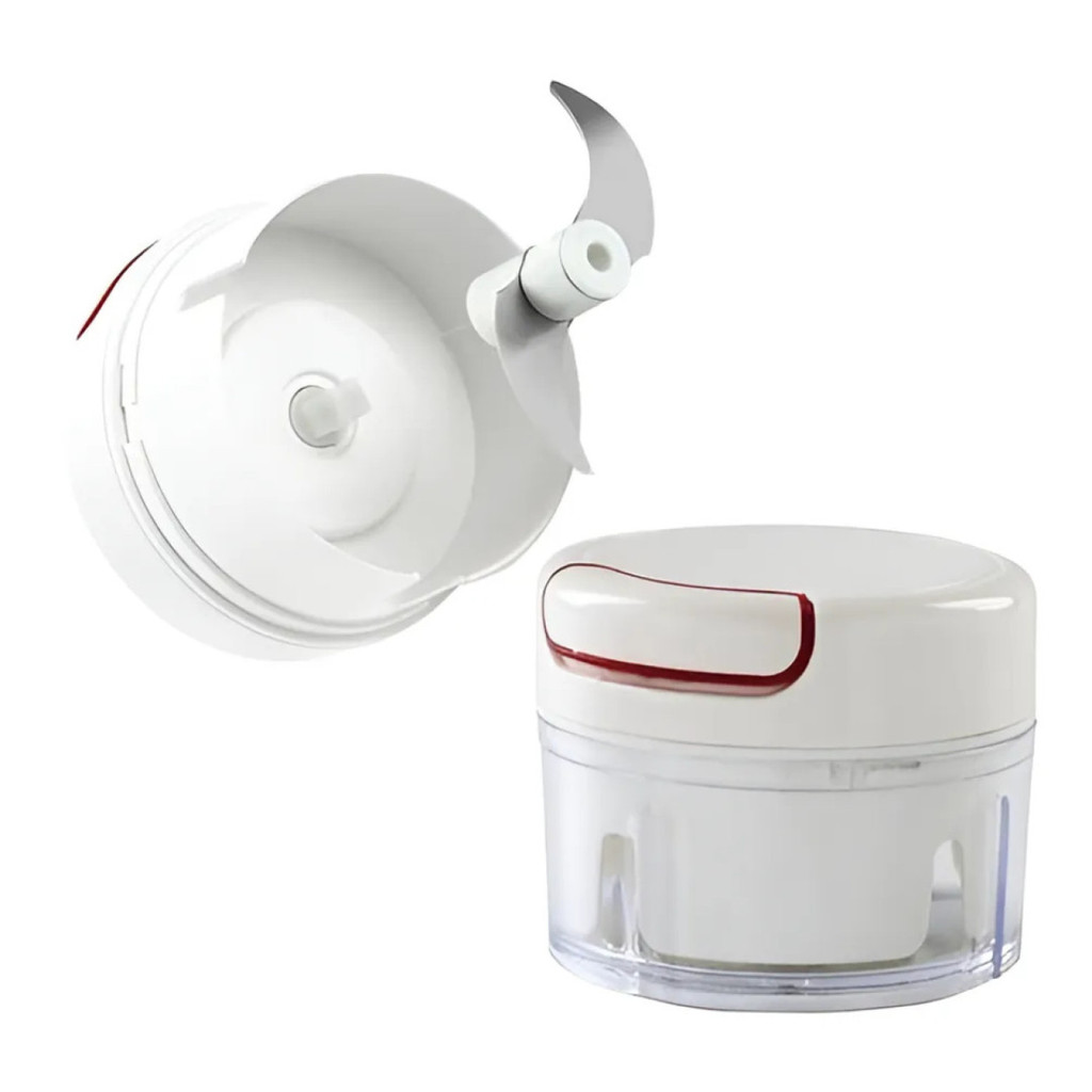 Mini Processador Cortador Manual Triturador Alimentos 2 Lâminas Picador Carne Legumes Alho Portátil