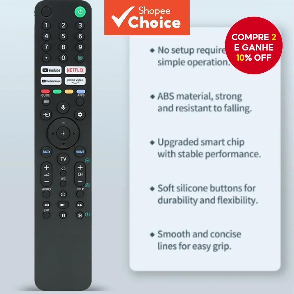 Substituição do controle remoto para TV LCD Sony Bravia RMF-TX520P para modelos KD-43X80J KD-50X80J KD-55X80J sem