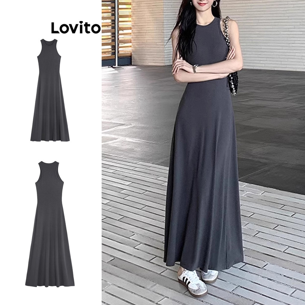 Lovito Vestido Básico Casual De Verão/primavera Para Mulheres LNA65518 em Oferta na Shopee