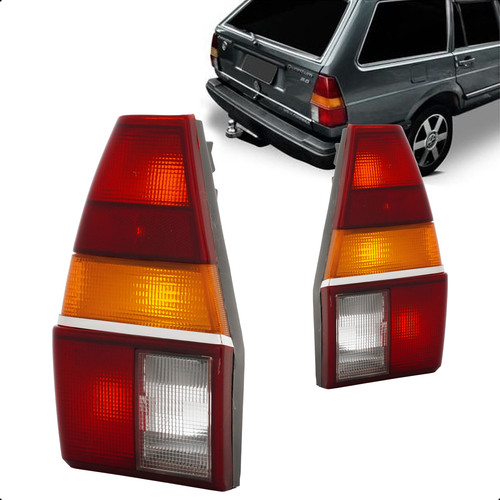 Lanterna Traseira Quantum 1985 A 1991 Tricolor Friso Cromado