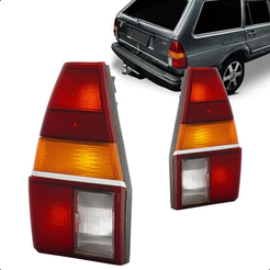 Lanterna Traseira Quantum 1985 A 1991 Tricolor Friso Cromado
