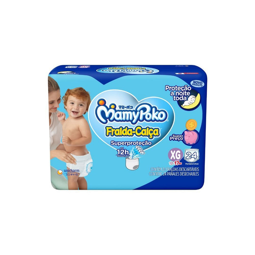 Fralda Descartável Mamypoko Calça Superproteção XG 24 Unidades em Oferta na Shopee