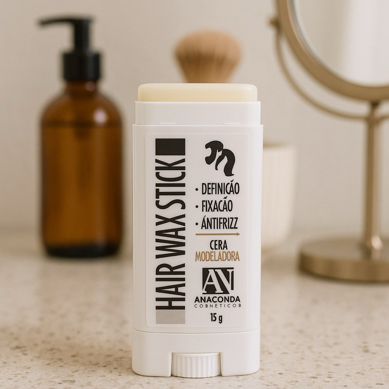 Pomada Modeladora Bastao Para Cabelo | Anti Frizz Baby Hair Anaconda | Hair Wax Stick Fixação Natural