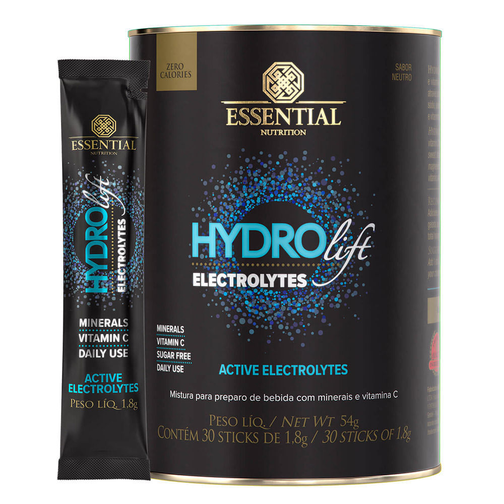 Hydrolift Electrolytes Essential Nutrition Sabor Neutro 54g em Oferta na Shopee