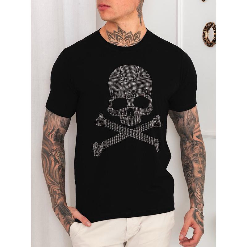 [Camiseta Premium em Algodão Puro]VU Camiseta masculino com pedraria nova marcas TOP em Oferta na Shopee