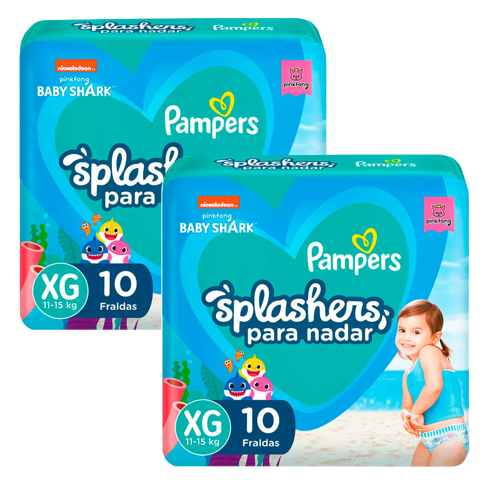 Kit 2 Fraldas Descartáveis Pampers Splashers Piscina XG 10 Unidades em Oferta na Shopee