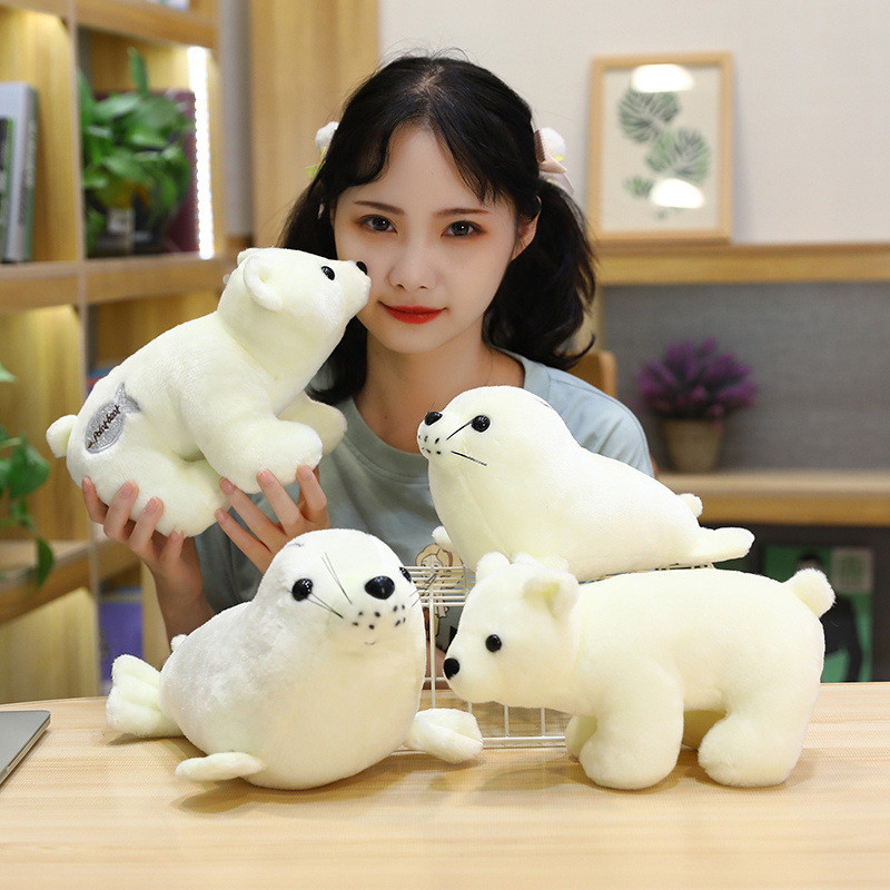 Mini Urso Polar Leão Marinho Brinquedo De Pelúcia Aquário Oceano Parque Lembrança Animal Máquina De Garra Boneca Macio P