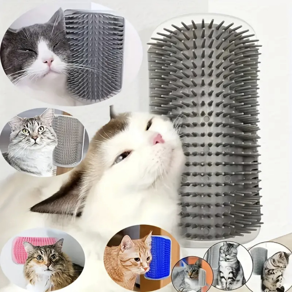 Kit  Peças Escovas de Parede Para Gato - Brinquedo Pet Catnip/ Massagem/ Tira Pelos e Coçador Antiestresse Para Felinos em Oferta na Shopee