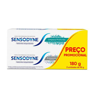 Kit Creme Dental Sensodyne Branqueador E Limpeza Profunda 90g em Oferta na Shopee