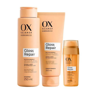 Kit OX Science Mari Maria Gloss Repair Shampoo + Condicionador + Sérum em Oferta na Shopee