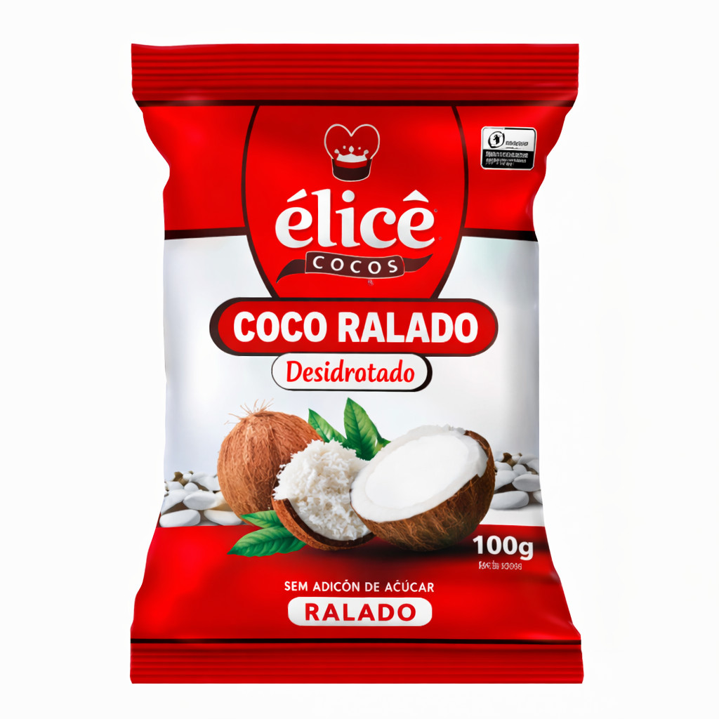 Coco Ralado Adoçado 100g - Élicê em Oferta na Shopee
