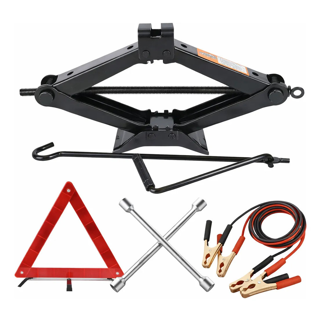 Kit Estepe Carro Macaco 2t Triangulo Chave Roda Cabo Chupeta