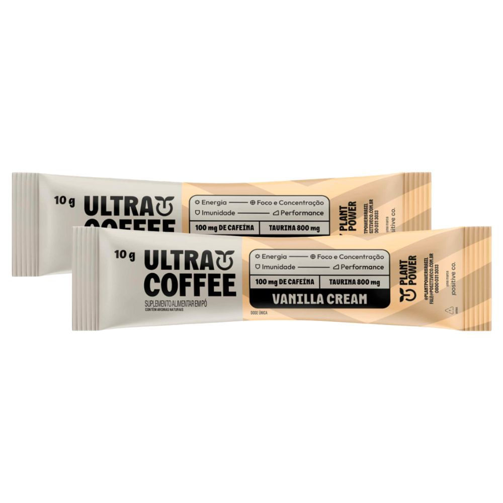 Kit 2 Ultra Coffee Plant Power Sabor Vanilla Cream Sachê 10g em Oferta na Shopee
