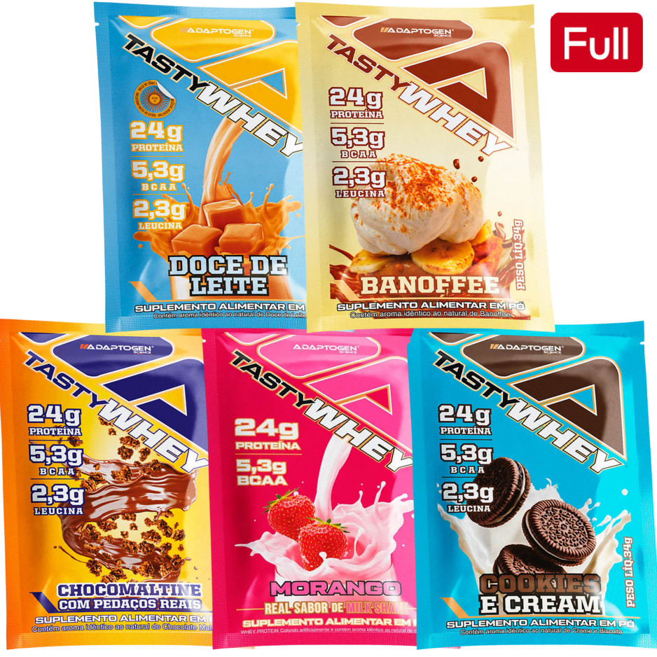 ADAPTOGEN TASTY WHEY 3W - KIT 5 UN ( SABORES SORTIDOS )