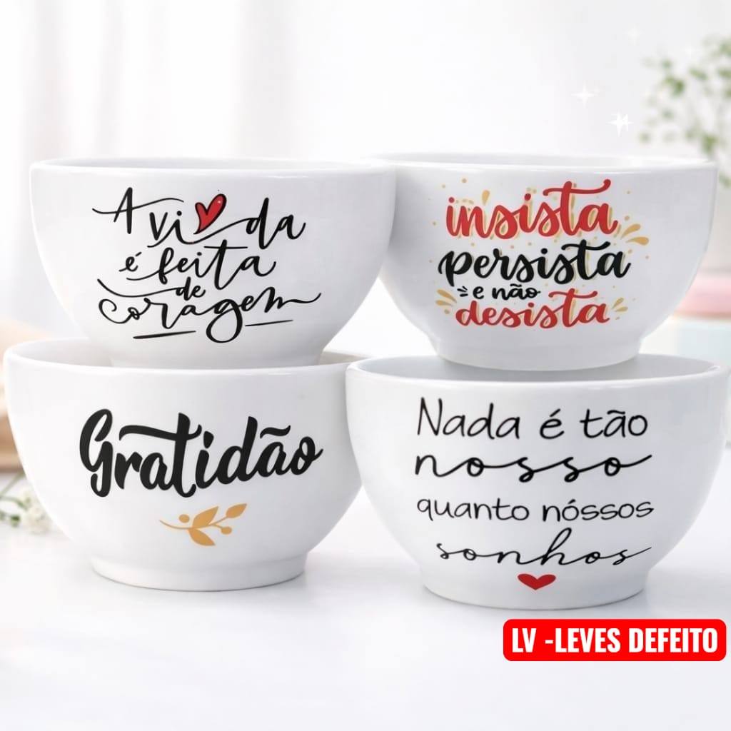 KIT CUMBUCA DECORADA DE PORCELANA TEMA -INSPIRACAO - 440 ML -BOWL--AD1 em Oferta na Shopee