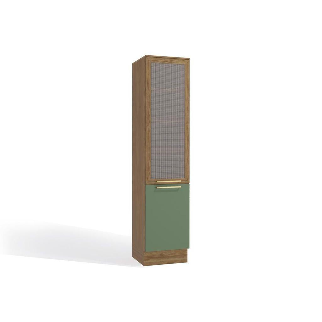 Módulo Cozinha Kappesberg Botanic Paneleiro Botanic M626 c/ 2 Portas c/ 1 Tela 50cm Nogueira/Verde Oliva - Kappesberg em Oferta na Shopee
