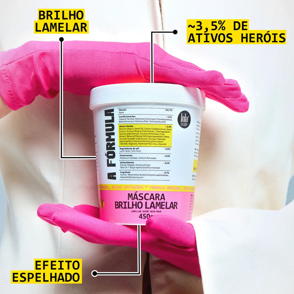 Mascara Brilho Lamelar Lola Cosmetics a Formula 450g — imagem 2 de 2