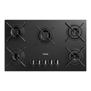 Cooktop 5 Bocas a Gás Consul com Grades Estáveis e Mesa de Vidro - CD075BE em Oferta na Shopee