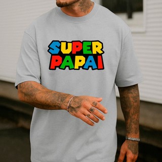 Camiseta Masculina Super Papai Lançamento Camiseta 100% Algodão Camisetão Solta Plus Size Camiseta - Spike Shop
