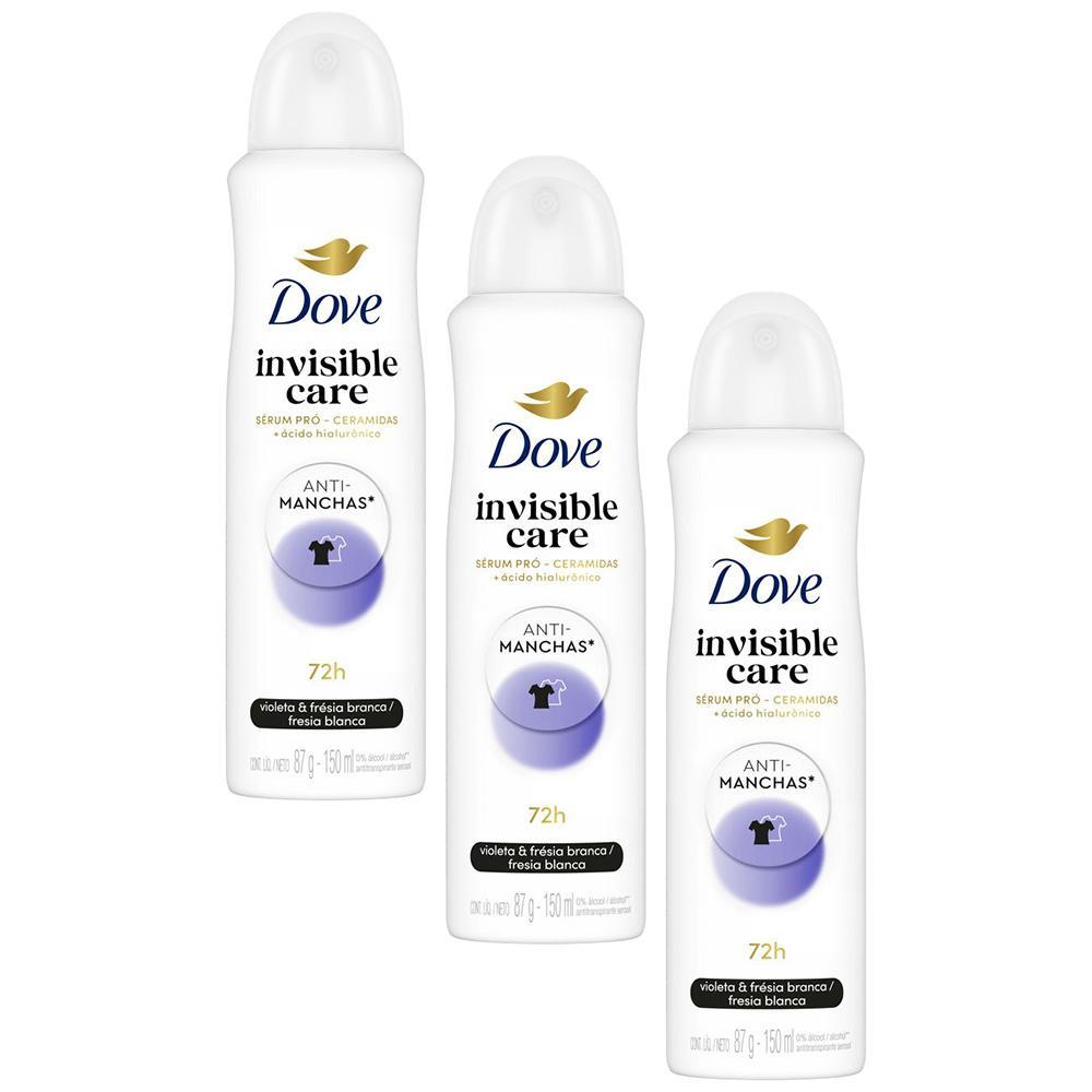Kit 3 Desodorante Dove Invisible Care 150ml em Oferta na Shopee