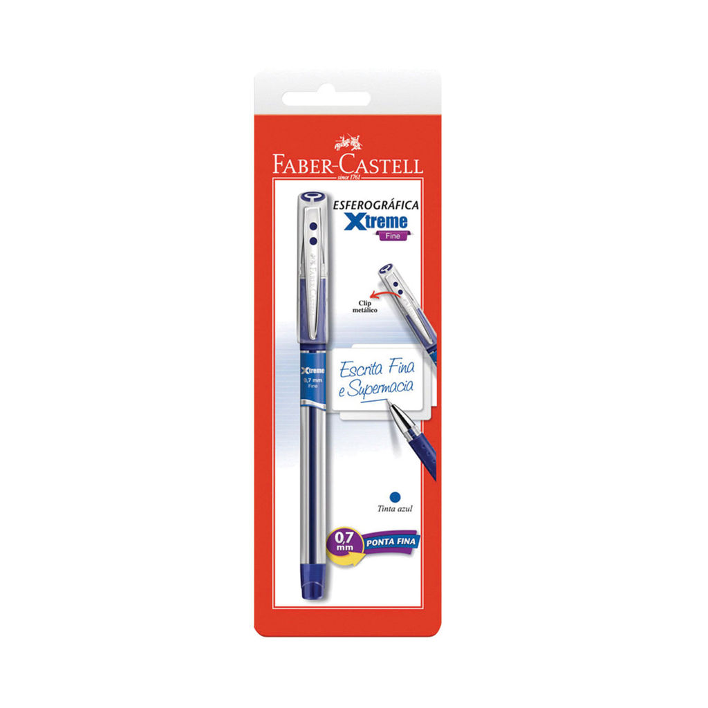 Caneta Esferográfica Faber-Castell Xtreme 0.7mm Azul em Oferta na Shopee