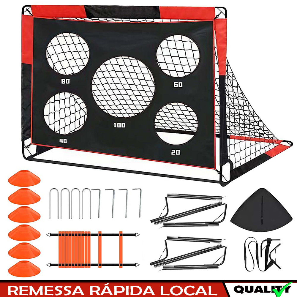 Rede de Alvo de Gol de Futebol, Dobrável e Portátil 2 Em 1, Pop-up Infantil, Equipamento de Treinamento, 120 x 90 x 90cm