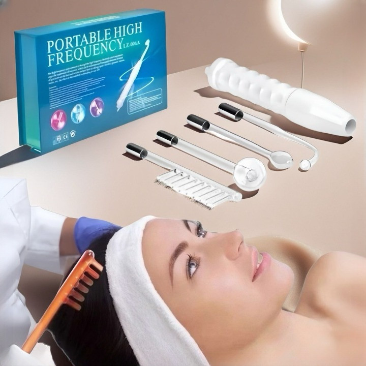 Aparelho Alta Frequência Portátil Para Limpeza De Pele Tratamento Facial Capilar 4 Eletrodos EletroterapiaBivolt Orbitta