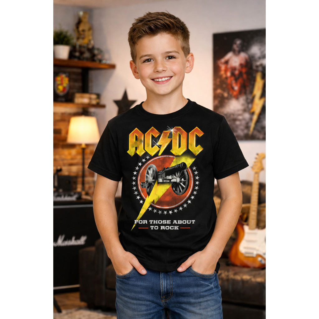 Camiseta Blusa Infantil ACDC 100% algodão malha macia e confortavel 0195