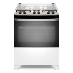 Fogão 5 Bocas à Gás Electrolux FE5IW Acendimento Automático Mesa de Inox PerfectCook Branco Bivolt
