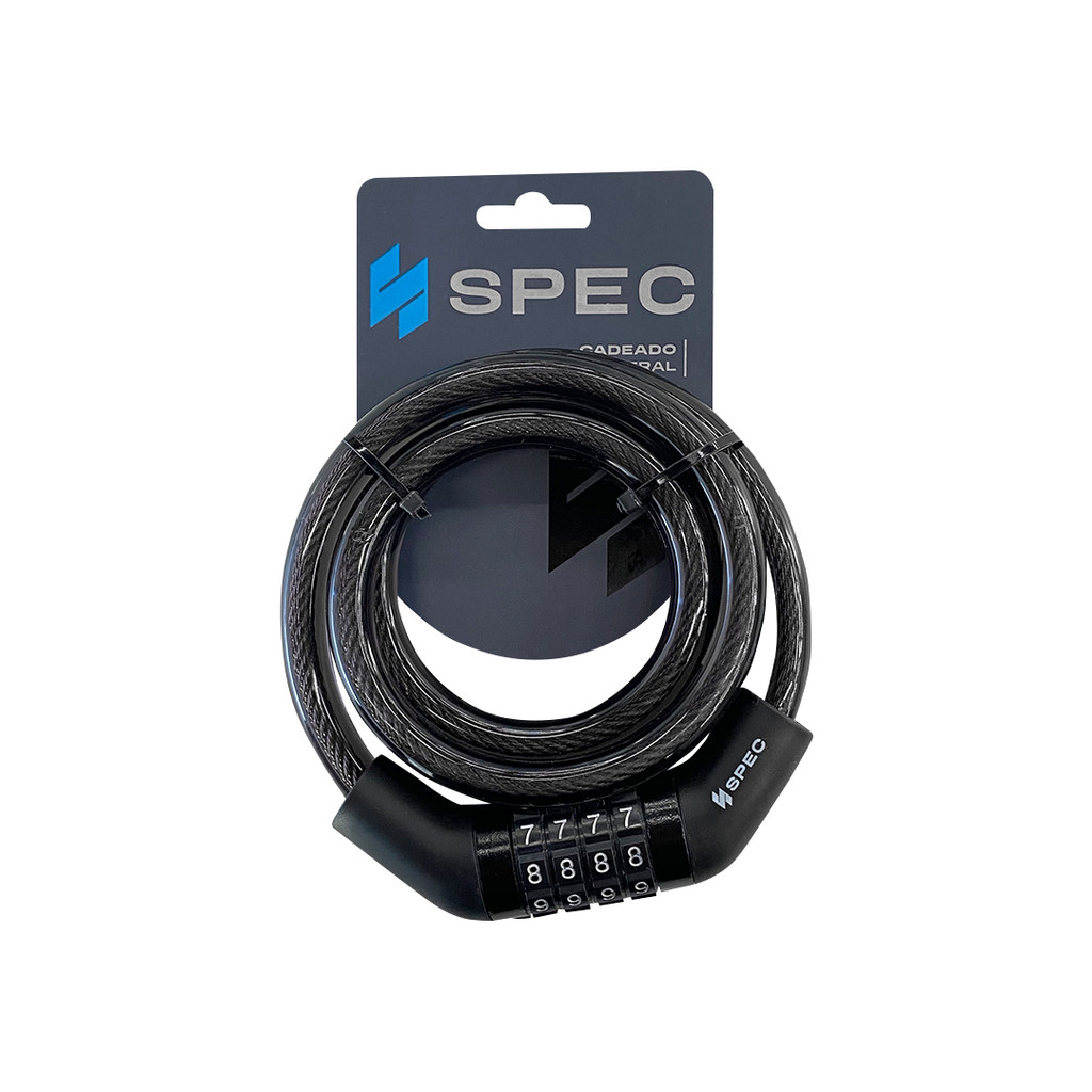 CADEADO ESPIRAL TRANCA TRAVA BIKE MOTO PROTEÇÃO ANTI FURTO ROUBO 12X1200MM SEGREDO 4 DIGITOS SPEC IMPORTADO 1o LINHA