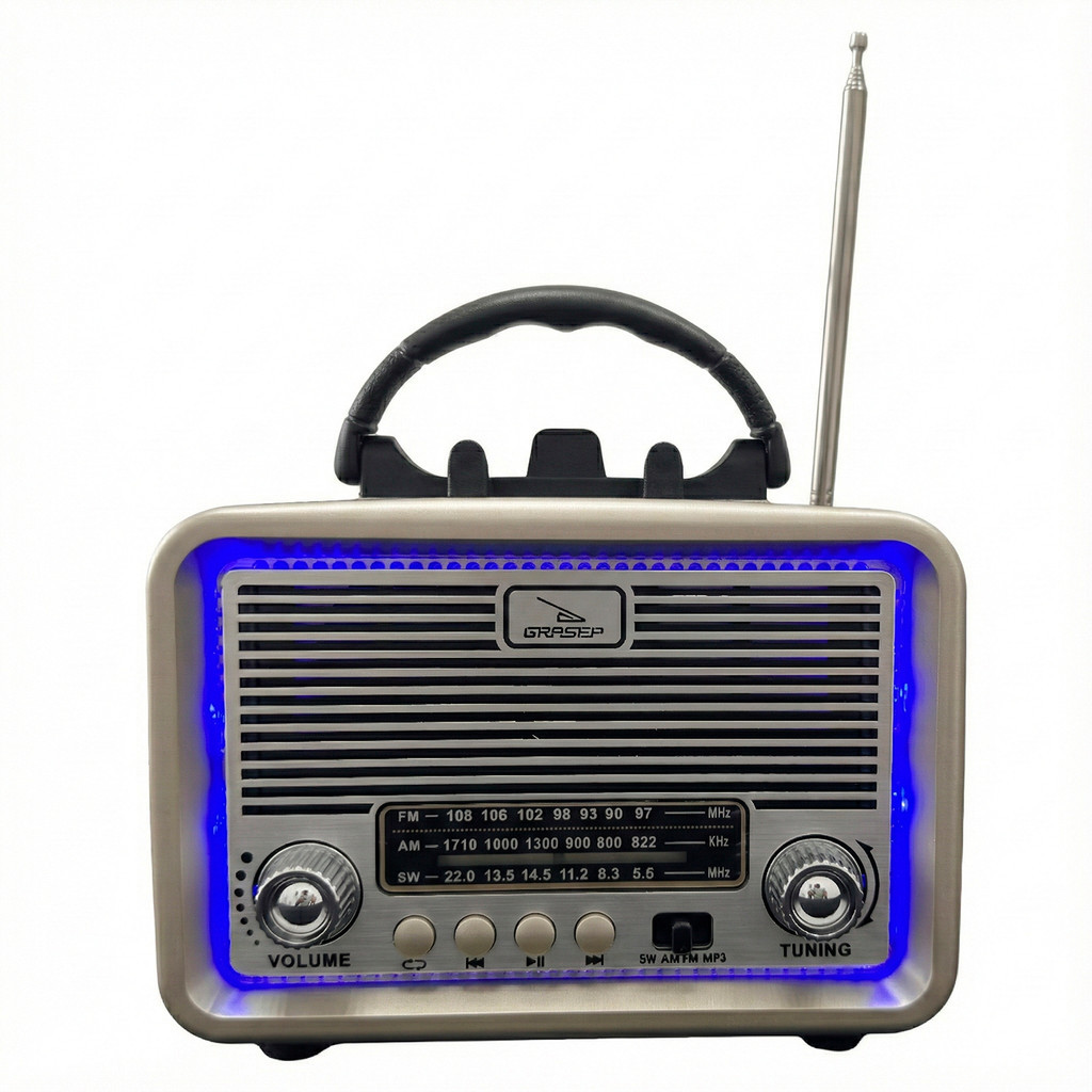 Rádio Retro Vintage Bluetooth Am Fm Usb Aux Sd Caixa de Som Recarregável Antena Analogico