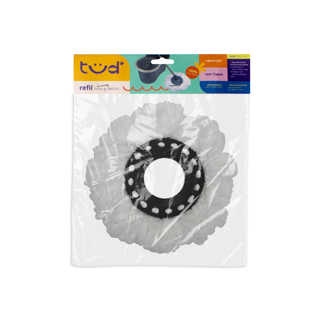 refil mop giratório limpeza - Tud