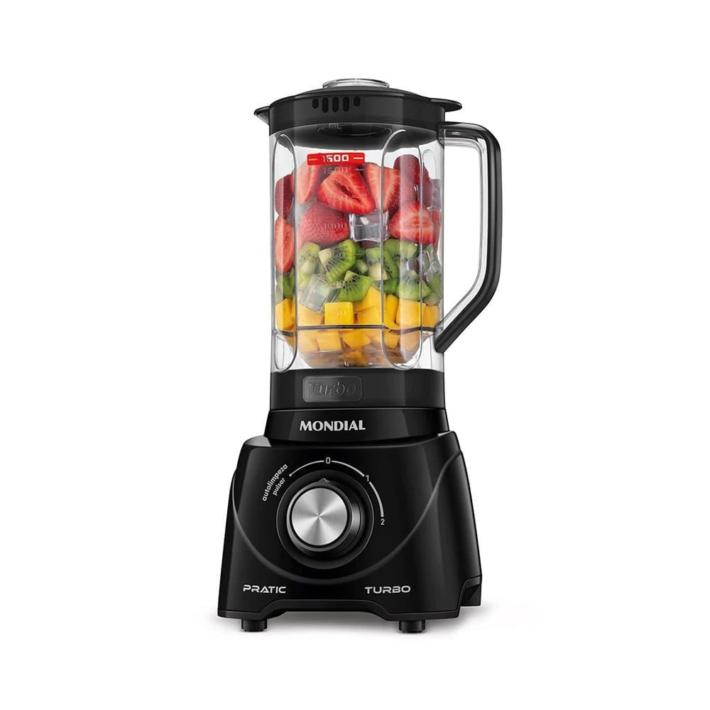 Liquidificador Mondial L-98-B Pratic Turbo com 2 Velocidades e Função Pulsar