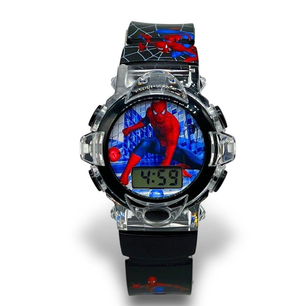 Relógio Marvel Infantil Homem Aranha Luz Piscando Com Som
