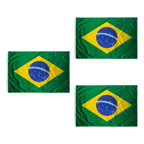 Kit 3 Bandeiras Do Brasil Oficial 45x67  Oxford Qualidade Brasil