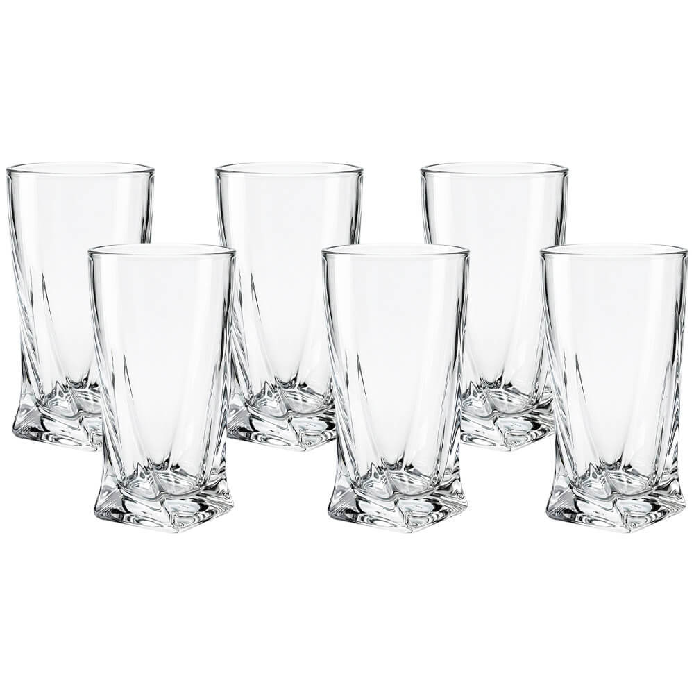 Jogo de Copos de Vidro Twist 270ml 6 Peças - Casambiente em Oferta na Shopee
