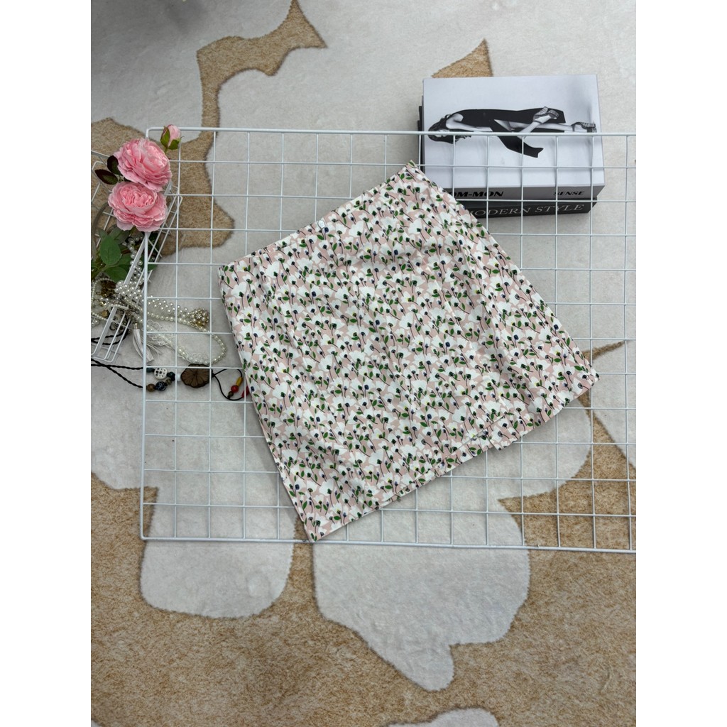 High-End moda Retro Floral saia feminina primavera outono estilo cintura alta mais magro olhar estilo elegante saia curt