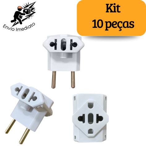 Adaptador de Tomada T Benjamin Universal Resistente com 3 Entradas Bivolt 10A e 20A em Oferta na Shopee