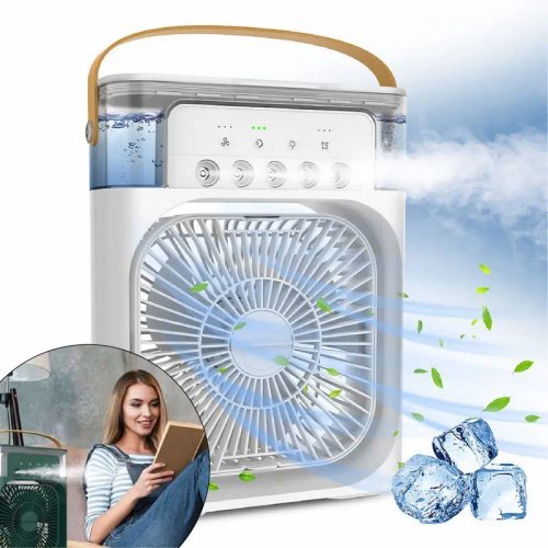 Ventilador Climatizador Portátil USB Leve Resfriamento Frescor Co Orto no Seu Dia! Branco !