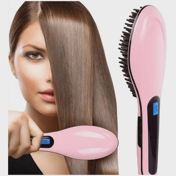 Escova Alisadora Elétrica Fast Hair Hqt-906 Anti-Frizz Bivolt - cor sortida (branca, rosa ou preto). Escova Alisadora Elétrica Fast Hair Hqt-906 Anti-Frizz Bivolt - cor sortida (branca, rosa ou preto).
