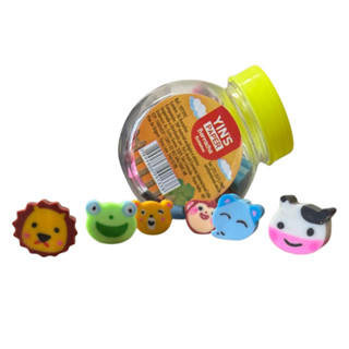 Potinho de borrachas animais YIN'S Multianimais com 36 unidades Divertido Infantil Colorido Animal em Oferta na Shopee